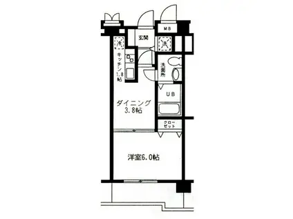 シャルマン秀栄(1DK/5階)の間取り写真