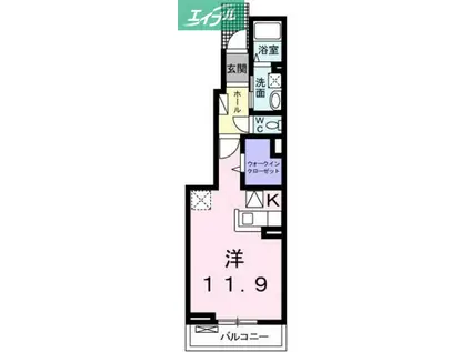  クレメントせのお(1K/1階)の間取り写真