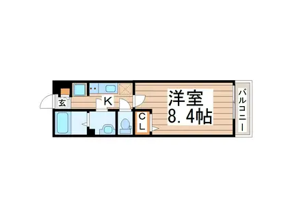 リブリ・河原町(1K/3階)の間取り写真