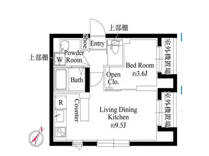 カーサグラッツェ杉並和田(1LDK/4階)の間取り写真
