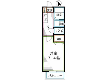 コルヌイエ(1K/1階)の間取り写真