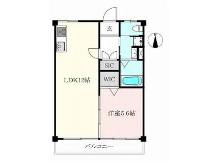 高輪ハイツ(1LDK/3階)の間取り写真