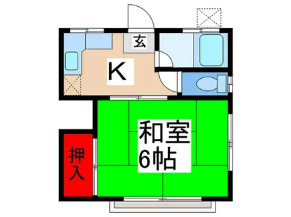 コーポ松原A(1K/2階)の間取り写真