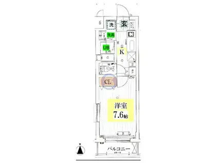 ベラジオ雅び北野白梅町駅前(1K/5階)の間取り写真