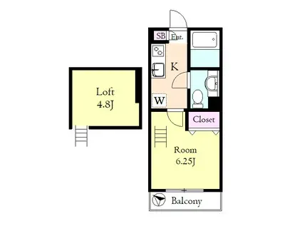サン・ヒルズ成増(1K/2階)の間取り写真