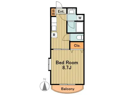 サンフィール2(1DK/3階)の間取り写真