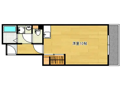 カーサツルミ(ワンルーム/2階)の間取り写真