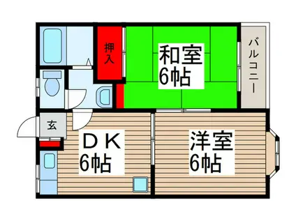 ハイツ遠山(2DK/2階)の間取り写真