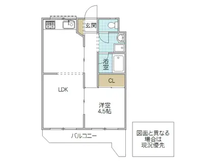 ソラーナ見川(1LDK/3階)の間取り写真