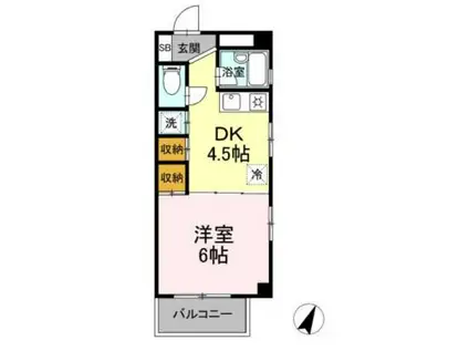 PARK K-1(1DK/2階)の間取り写真