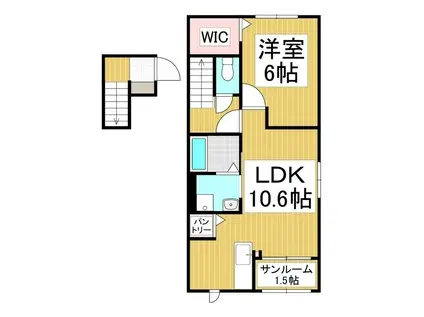 フリージア(1LDK/2階)の間取り写真