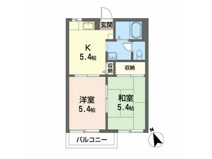 メゾン沢田II B(2K/1階)の間取り写真