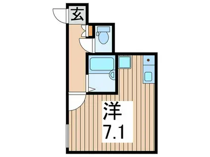 エスポワール(ワンルーム/2階)の間取り写真