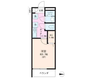 メゾンエーデルワイス(1K/2階)の間取り写真