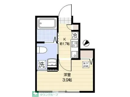ソルナクレイシア久我山(1K/1階)の間取り写真