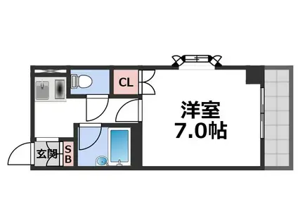 アベニューリップル新深江(1K/11階)の間取り写真
