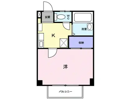 グレイスフル(1K/1階)の間取り写真