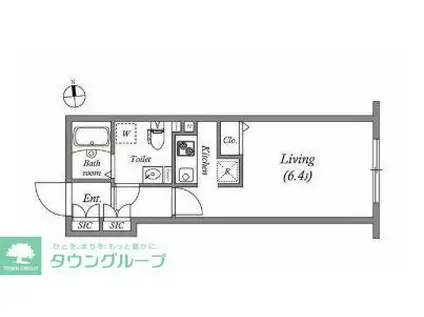 BRANCHE鷺ノ宮(1K/3階)の間取り写真