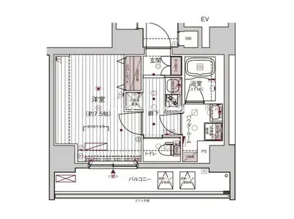 メインステージ浅草入谷I(1K/10階)の間取り写真