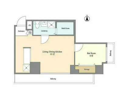 アプリーレ菊川(1LDK/5階)の間取り写真