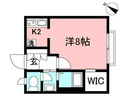 ブルージュ桜ヶ丘(1K/1階)の間取り写真