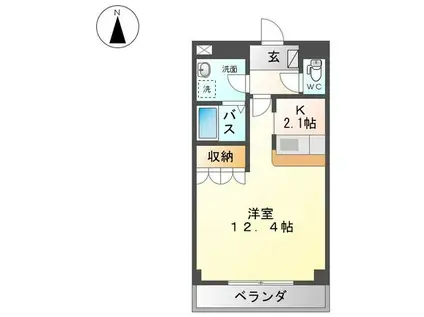 GRAND CRU 九大駅前(1K/4階)の間取り写真