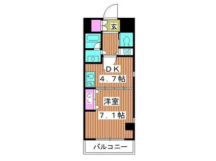 オーキッドレジデンス板橋(1DK/14階)の間取り写真