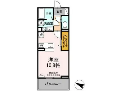 ダイヤモンドライフII(ワンルーム/3階)の間取り写真