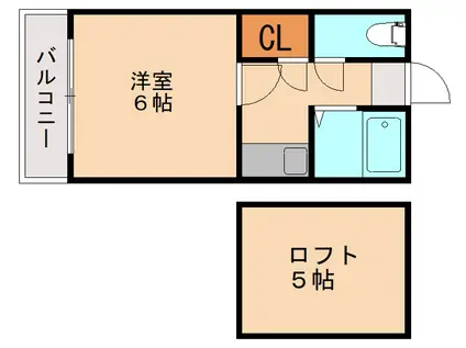 ベルハウス(1K/2階)の間取り写真