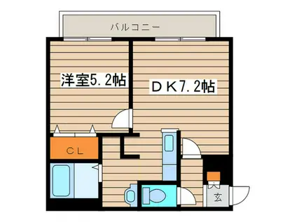 GRANDIRCOLLINA(1DK/4階)の間取り写真