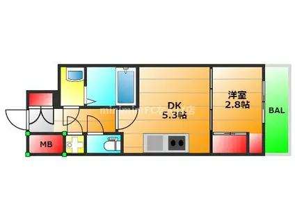 セレニテ本町ルフレ(1DK/9階)の間取り写真