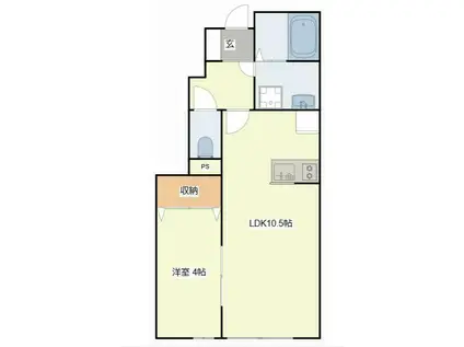 メゾンルーエ(1LDK/1階)の間取り写真