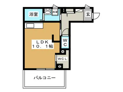 クオーレ W(ワンルーム/3階)の間取り写真