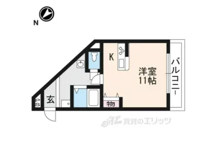 フェイム瀬田(ワンルーム/2階)の間取り写真