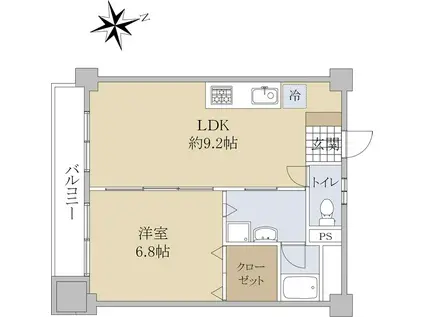 第一寿マンション(1LDK/1階)の間取り写真