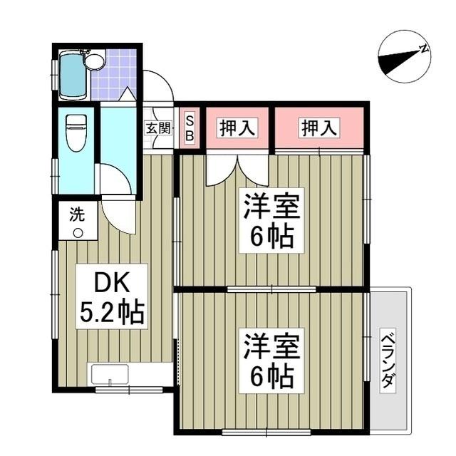 エミネントハイツ(2DK/2階)の間取り写真
