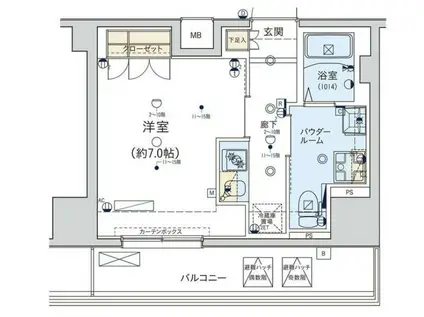 ジェノヴィア東日本橋駅前グリーンヴェール(1K/7階)の間取り写真