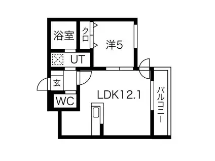 バーニーズ ヴィスタ(1LDK/4階)の間取り写真