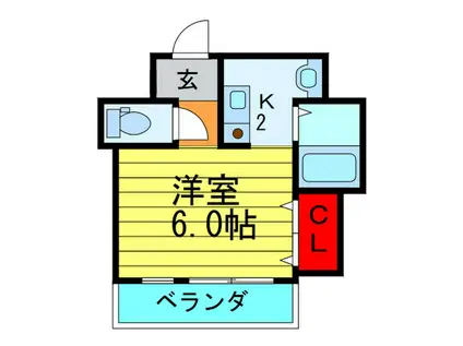 カーサ・デ・ラ・ルーナ(1K/1階)の間取り写真