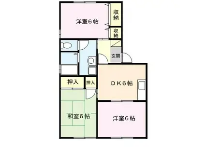 シャルム二番館(3DK/1階)の間取り写真