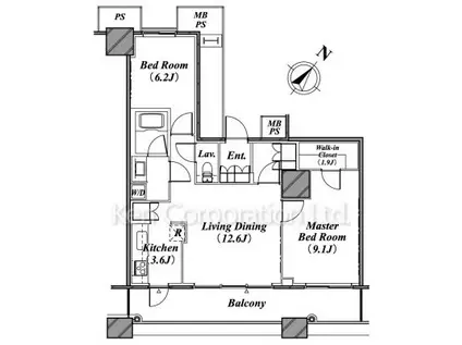 THE TOKYO TOWERS(2LDK/13階)の間取り写真