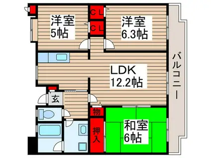 ピアーエクセレント3(3LDK/1階)の間取り写真