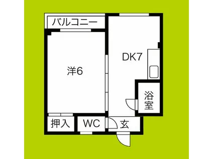 グランビルド住之江公園(1DK/2階)の間取り写真