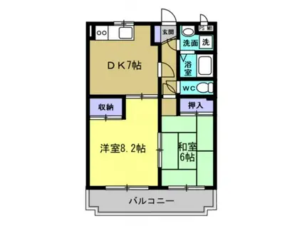 ローレルパレス(2DK/2階)の間取り写真