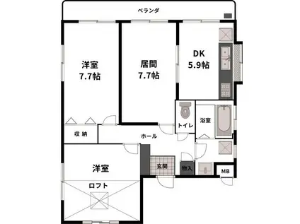 STOL KITAZAWA(2LDK/3階)の間取り写真