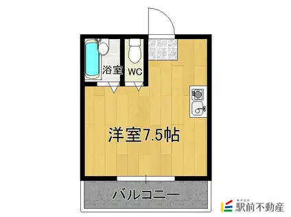 ルビナス田代(ワンルーム/3階)の間取り写真