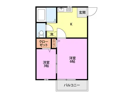 SAJA-CRICKET(1SK/1階)の間取り写真