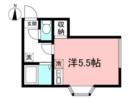 チェリーハウスI(ワンルーム/1階)の間取り写真