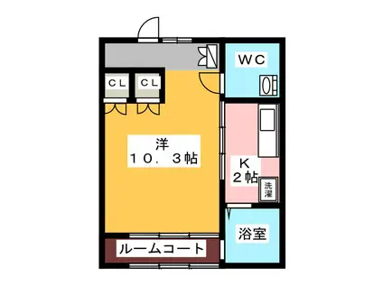 チェリーコートA(ワンルーム/2階)の間取り写真