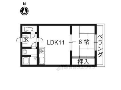 咲花ヴィラPART2(1LDK/1階)の間取り写真